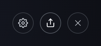 Overlap Clock's menu opened in the top-right corner, with the Share button highlighted between the Config and Close buttons